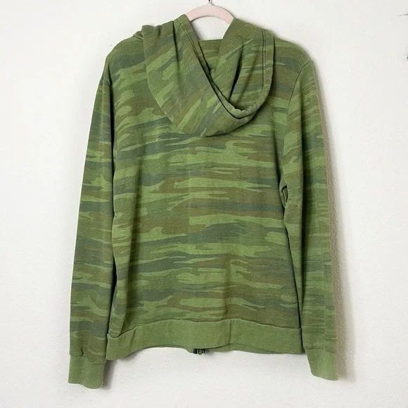 Aviator Nation 5 Stripe Camo Zip Hoodie Sweatshirt Green size XL - Picture 5 of 10